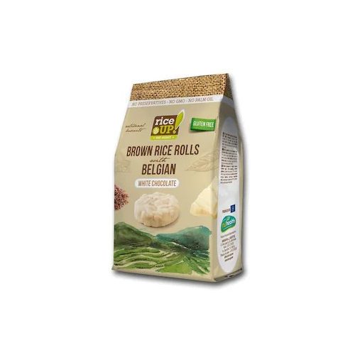 Rice Up, ovesná rýže celozrnná s bílou čokoládou, 50 g.