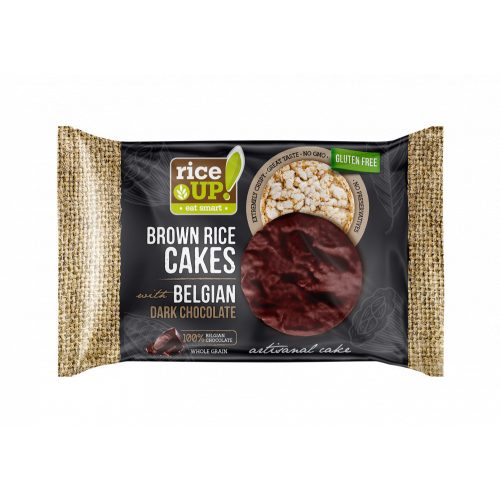 Rice Up, pohankové sušenky z celozrnné hnědé rýže s hořkou čokoládou, 30g.