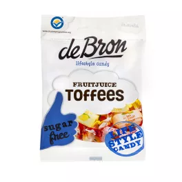   Debron Ovocné tvrdé bonbony bez cukru "Fruitjuice Toffee" 90g