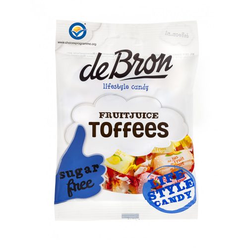 Debron Ovocné tvrdé bonbony bez cukru "Fruitjuice Toffee" 90g