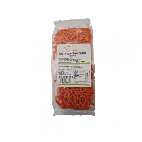 Balance Food Rohlíčková těstovina s červenou čočkou, 250 g (bezlepková, bezvaječná, bezsojová, zdroj vlákniny)