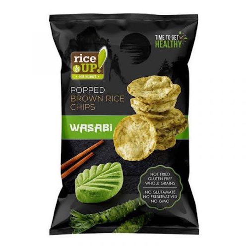 Rice up, rýžové lupínky s příchutí wasabi, 60g.