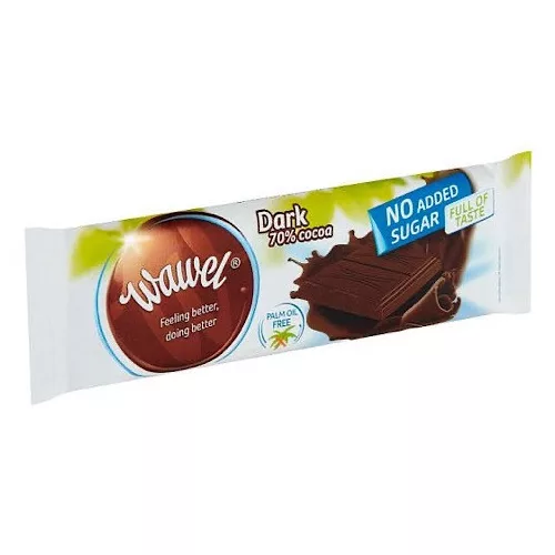 Wawel, étcsokoládé szelet, hozzáadott cukor nélkül, édesítőszerrel, 30g