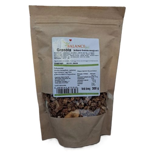 Balancefood granola, arašídové-kokosové chipsy, 600g.