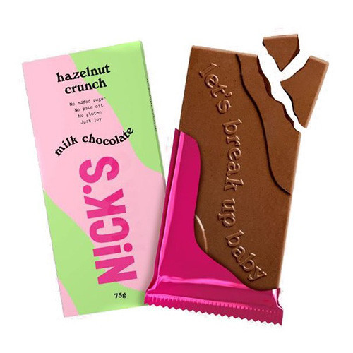 Nick's lískooříšková karamelová čokoláda s arašídy, 75 g
