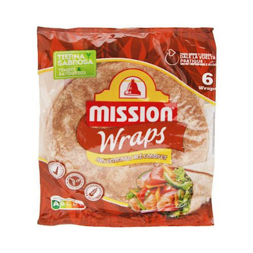 MISSION Wrap Celozrnná 25 cm, 370 g (6 ks/krabice)