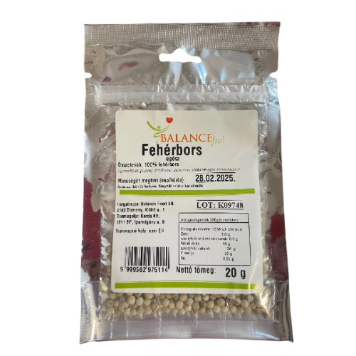 Bílý pepř, celý, 20g