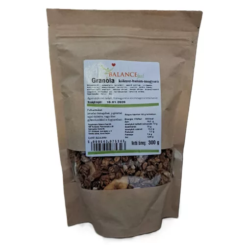Balancefood granola, arašídové-kokosové chipsy, 600g.