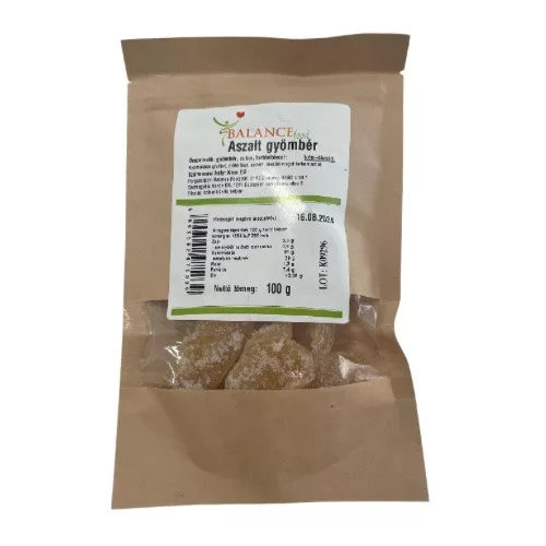 Aszalt gyömbér, CUKORRAL, 100g
