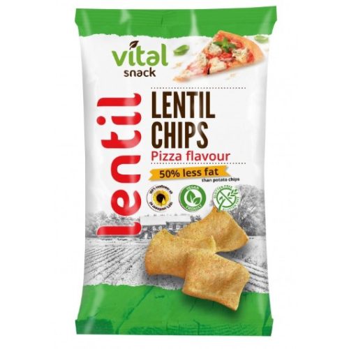VitalSnack Lencse chips pizza ízű, 65 g
