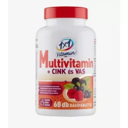   1x1 Vitamin Vitamin C 1000 mg + vitamin D3 s extraktem ze šípků, žvýkací doplněk stravy se sladidly s pomerančovou příchutí (60 tablet)