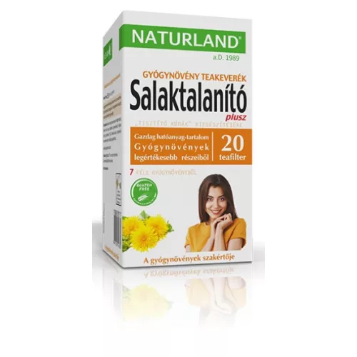 Bylinná čajová směs Naturland Detox Plus, 20 x 1,75 g, čajové sáčky