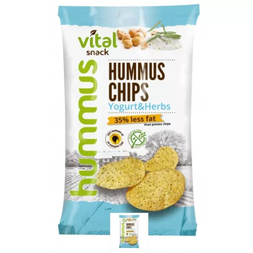 VitalSnack hummusové chipsy s jogurtovo-bylinkovou příchutí 65 g