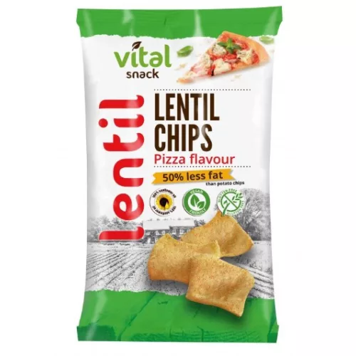 VitalSnack Čočkové chipsy s příchutí pizzy, 65 g