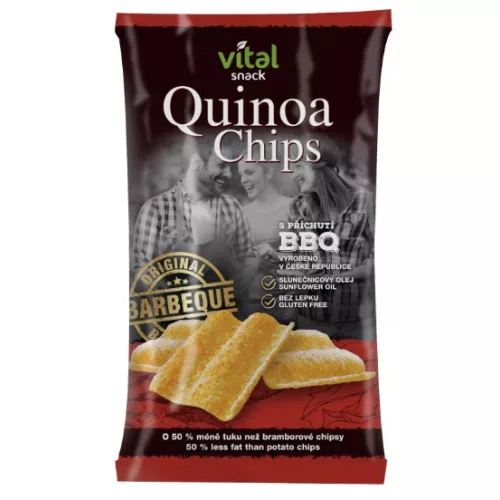 VitalSnack quinoa chipsy s BBQ příchutí, 65 g