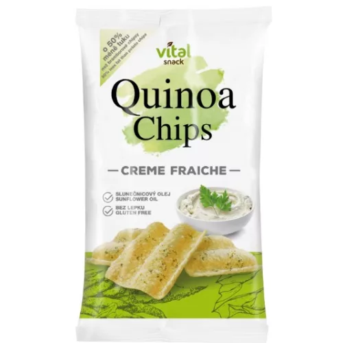 VitalSnack quinoa chipsy se smetanovou příchutí, 65 g